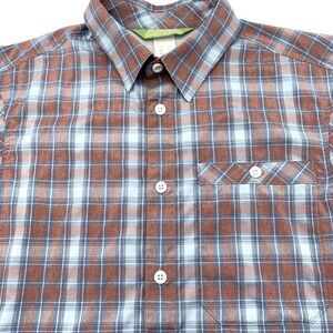 Kathmandu Men's XS Short‎ Sleeve Multicolor Check Button Up Nylon Blend Pocket